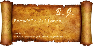 Becsák Julianna névjegykártya